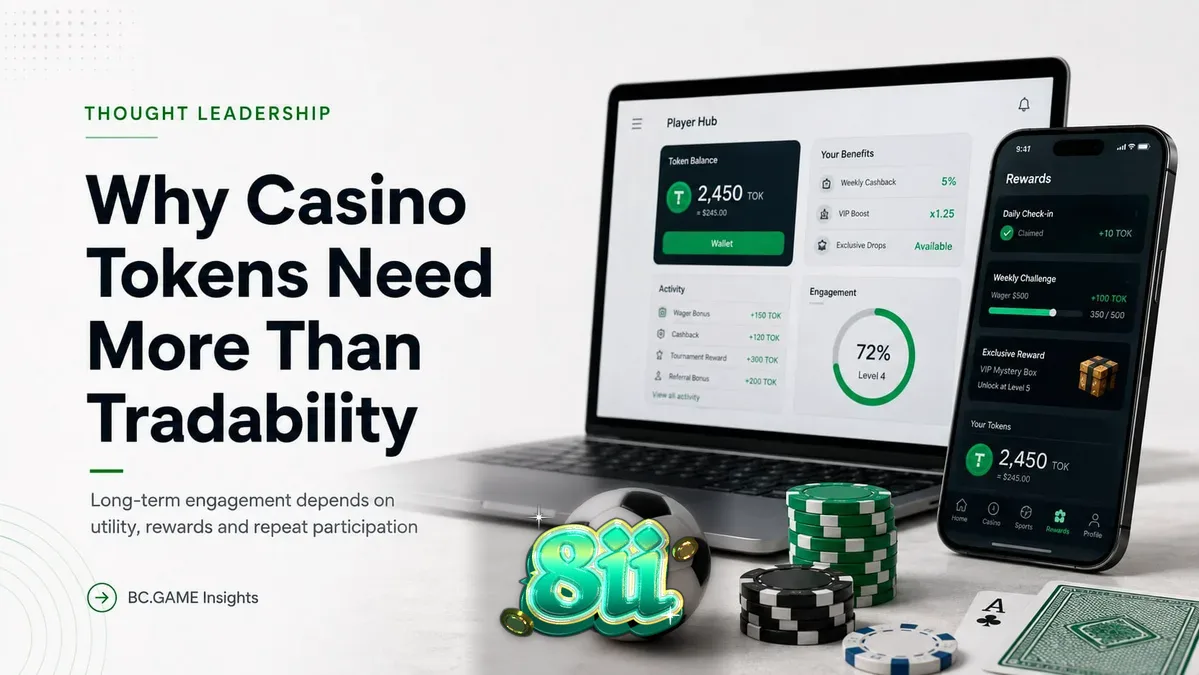 Ilustrasi konsep token kripto yang terintegrasi dengan ekosistem permainan kasino digital
